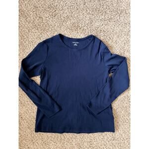 3 for $9 Land’sEnd long sleeve navy 100% cotton T-shirt
